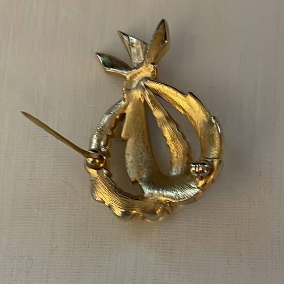 Estate jewelry gold and pearl brooch - Picture 7 of 8